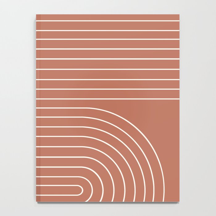 Minimal Line Curvature XCIV Coral Red Mid Century Modern Arch Abstract Notebook Gallery Image 4