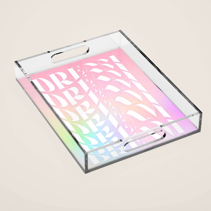 Day Dream on Pink pastel gradient Acrylic Tray Gallery Image 1