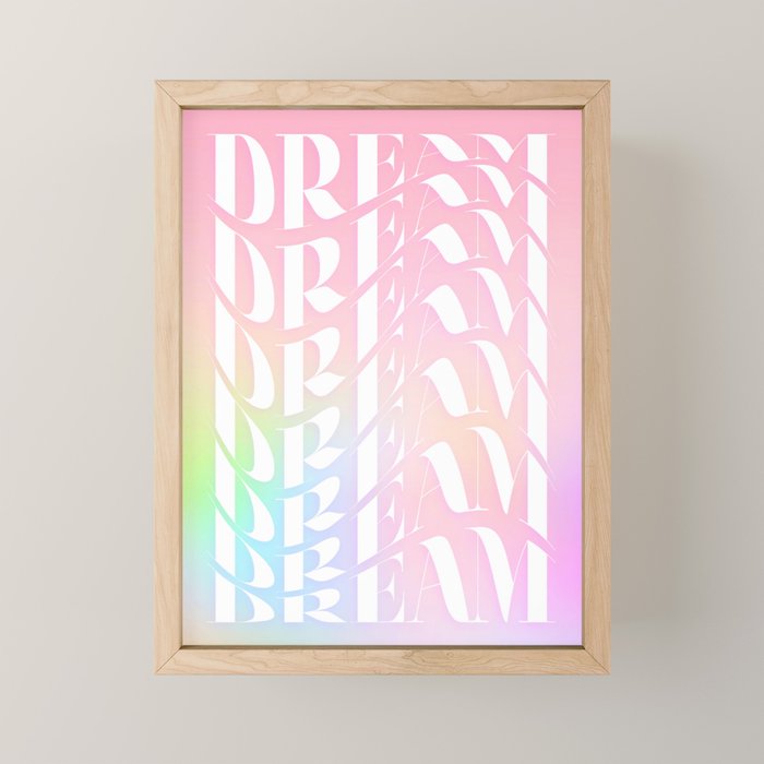 Day Dream on Pink pastel gradient Mini Art Print Gallery Image 1
