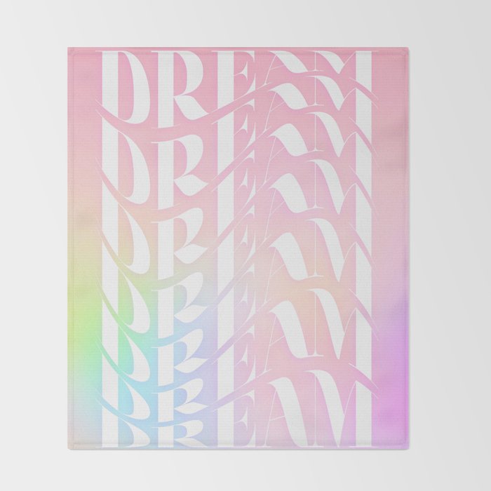 Day Dream on Pink pastel gradient Throw Blanket Gallery Image 2