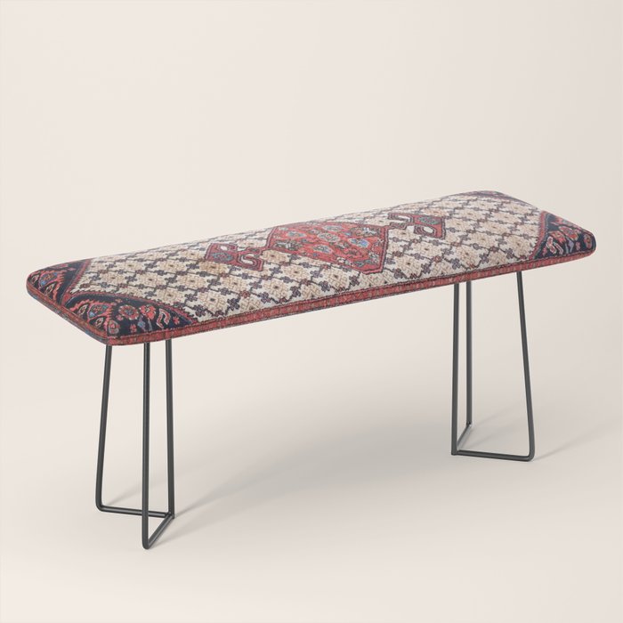 Hamadan  Antique Persian Rug Print Bench Gallery Image 1
