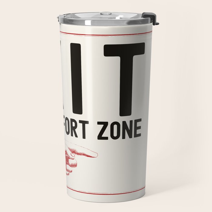 Exit Your Comfort Zone - Retro Inspirational  Travel Mug Gallery Image 2