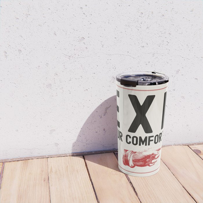 Exit Your Comfort Zone - Retro Inspirational  Travel Mug Gallery Image 4