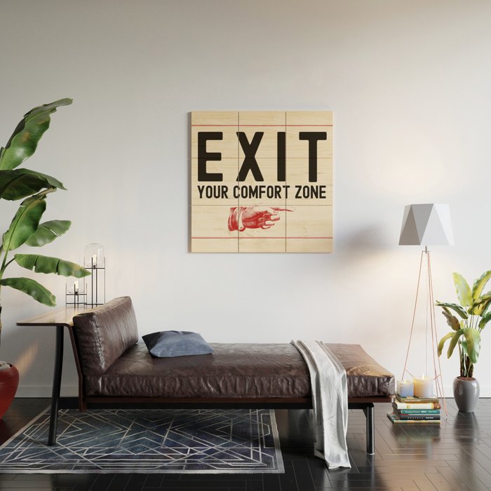 Exit Your Comfort Zone - Retro Inspirational  Wood Wall Art Gallery Image 2