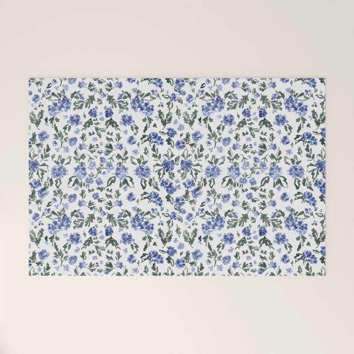 English Countryside Hydrangeas Welcome Mat Gallery Image 1