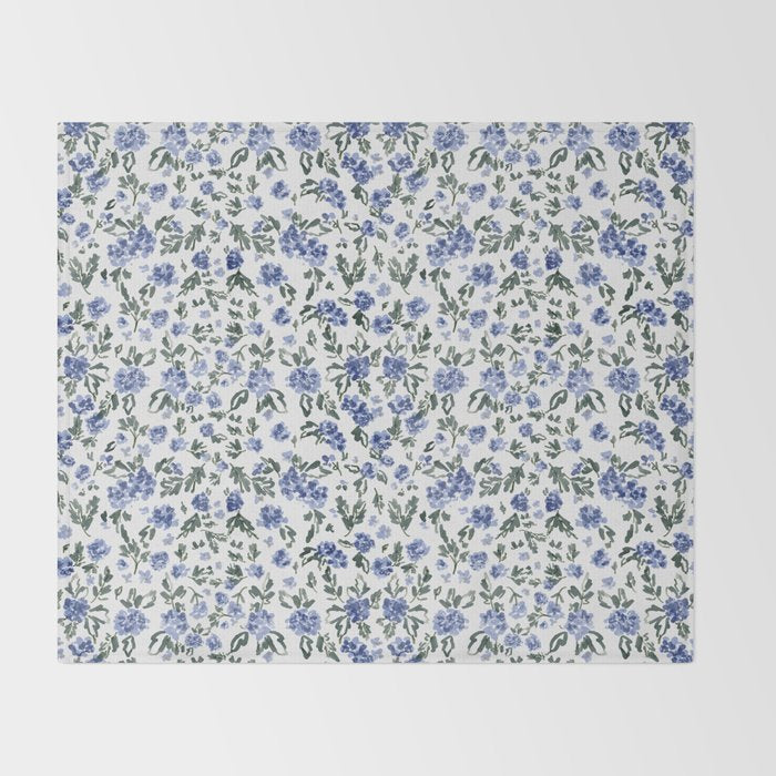 English Countryside Hydrangeas Throw Blanket Gallery Image 2