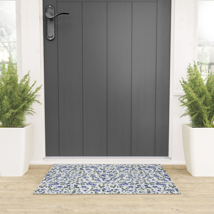 English Countryside Hydrangeas Welcome Mat Gallery Image 3