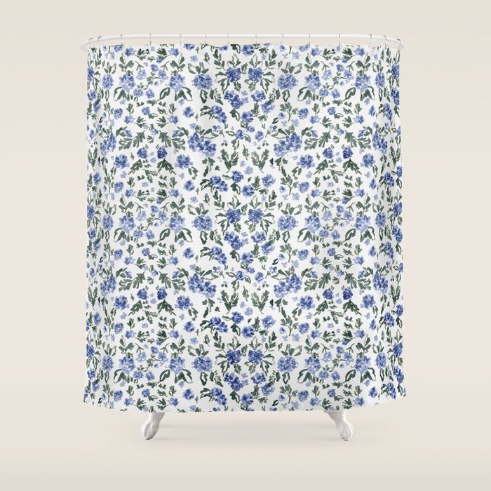 English Countryside Hydrangeas Shower Curtain Gallery Image 1