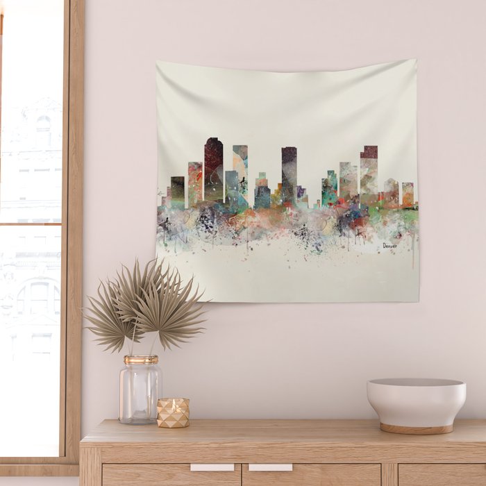 denver colorado skyline Wall Tapestry Gallery Image 2