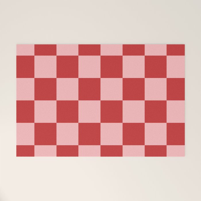 Checkered (Strawberry) Welcome Mat Gallery Image 1