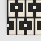 Mid Century Modern Rektangel Geometric Pattern Black and Almond Cream Poster Gallery Image 3