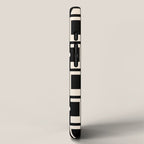 Mid Century Modern Rektangel Geometric Pattern Black and Almond Cream iPhone Case Gallery Image 2