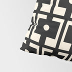 Mid Century Modern Rektangel Geometric Pattern Black and Almond Cream Pillow Sham Gallery Image 4