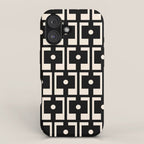 Mid Century Modern Rektangel Geometric Pattern Black and Almond Cream iPhone Case Gallery Image 1