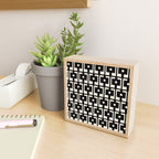 Mid Century Modern Rektangel Geometric Pattern Black and Almond Cream Mini Art Print Gallery Image 2