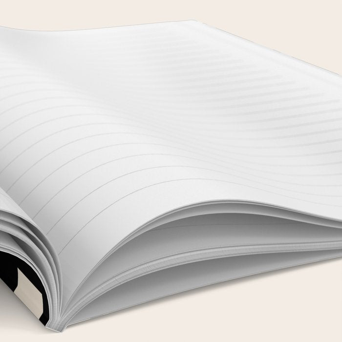 Mid Century Modern Rektangel Geometric Pattern Black and Almond Cream Notebook Gallery Image 2