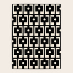 Mid Century Modern Rektangel Geometric Pattern Black and Almond Cream Poster Gallery Image 4