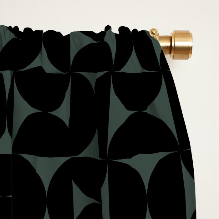 Bauhaus Mid Century Modern Geometric Pattern VI Window Curtain Gallery Image 2