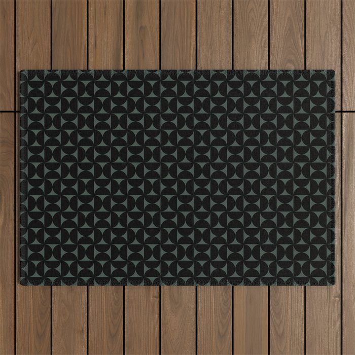 Bauhaus Mid Century Modern Geometric Pattern VI Outdoor Rug Gallery Image 1