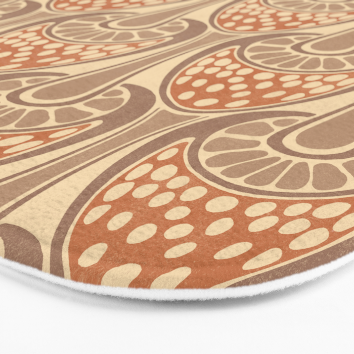 Art Nouveau Mushrooms - taupe and rust Bath Mat Gallery Image 3