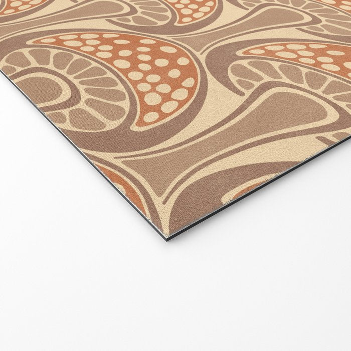 Art Nouveau Mushrooms - taupe and rust Welcome Mat Gallery Image 2