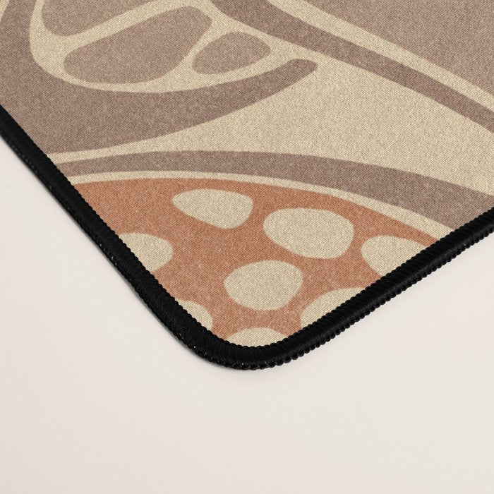 Art Nouveau Mushrooms - taupe and rust Desk Mat Gallery Image 4