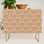 Art Nouveau Mushrooms - taupe and rust Credenza Gallery Image 1