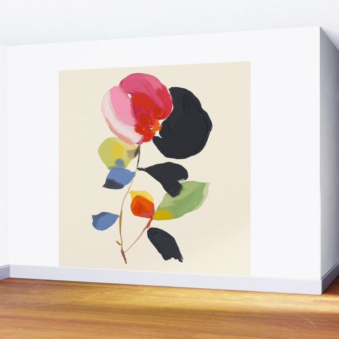 Minimal Abstract Colorful Flower Wall Mural Gallery Image 2