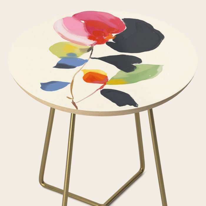Minimal Abstract Colorful Flower Side Table Gallery Image 2