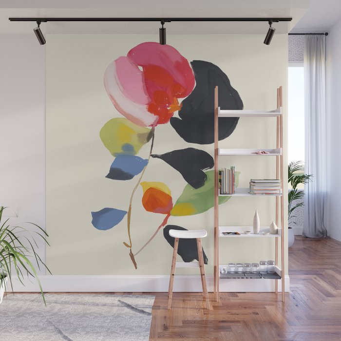 Minimal Abstract Colorful Flower Wall Mural Gallery Image 1