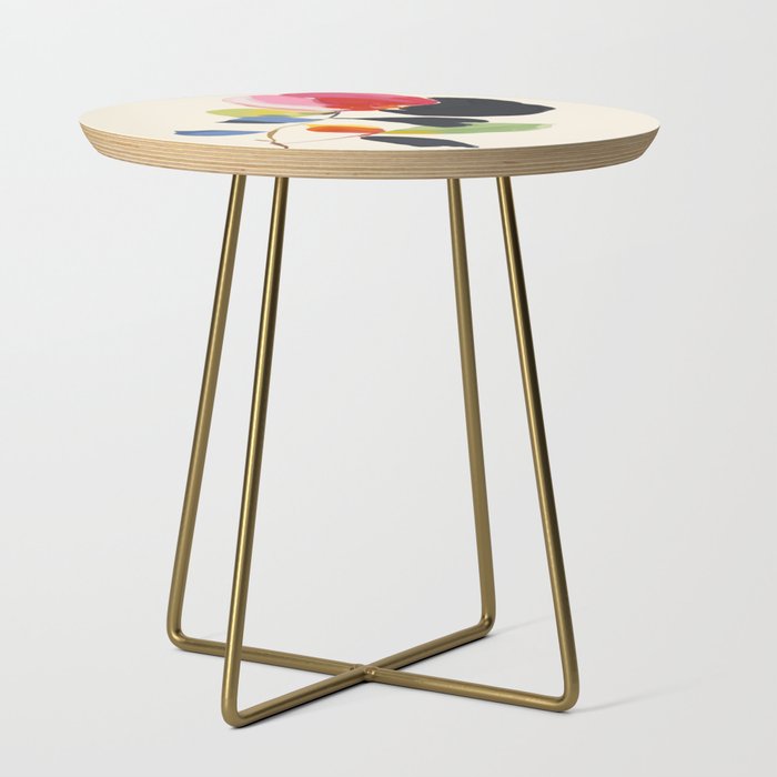 Minimal Abstract Colorful Flower Side Table Gallery Image 1