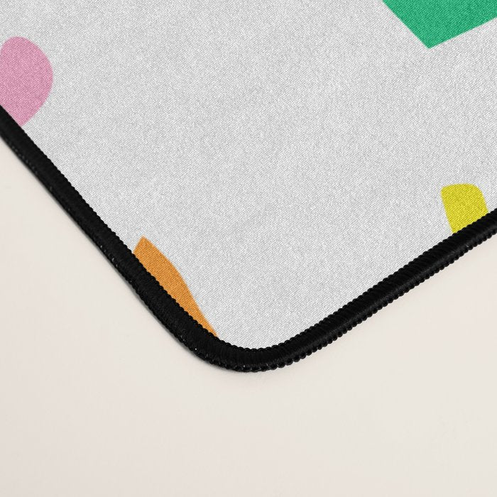 Colorful abstract organic shape art pattern Desk Mat Gallery Image 4