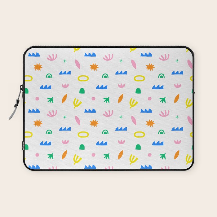 Colorful abstract organic shape art pattern Laptop Sleeve Gallery Image 1