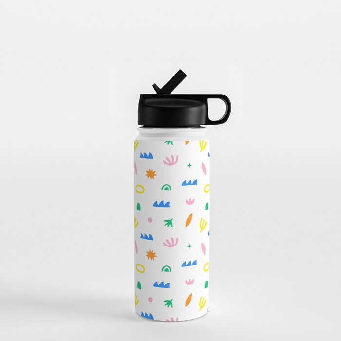 Colorful abstract organic shape art pattern Water Bottle Gallery Image 1