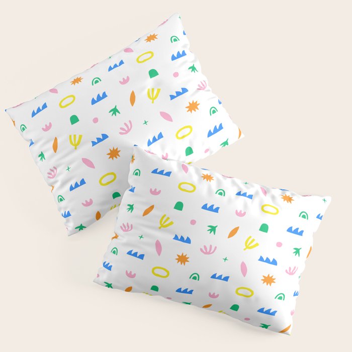 Colorful abstract organic shape art pattern Pillow Sham Gallery Image 3