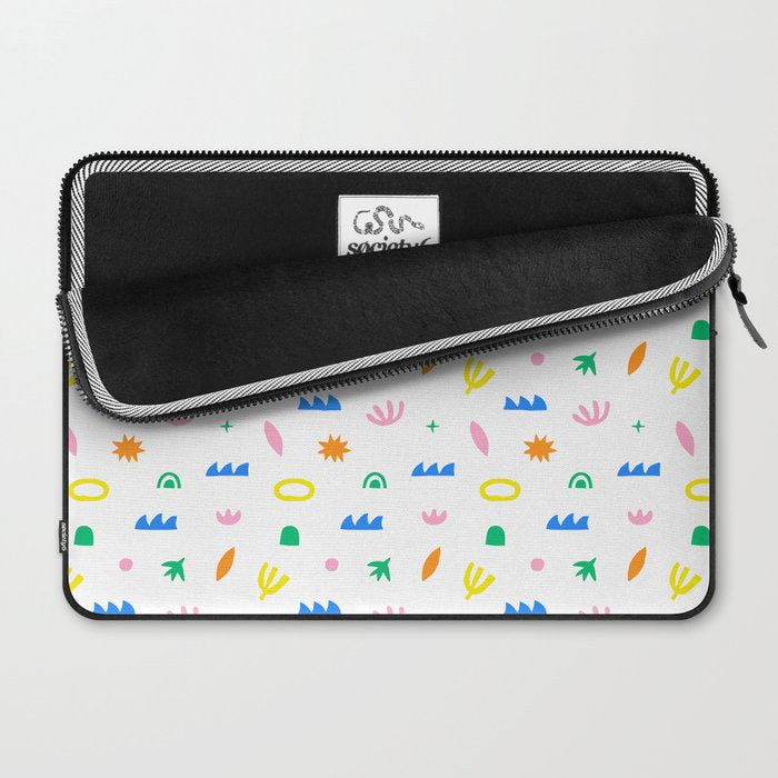 Colorful abstract organic shape art pattern Laptop Sleeve Gallery Image 2