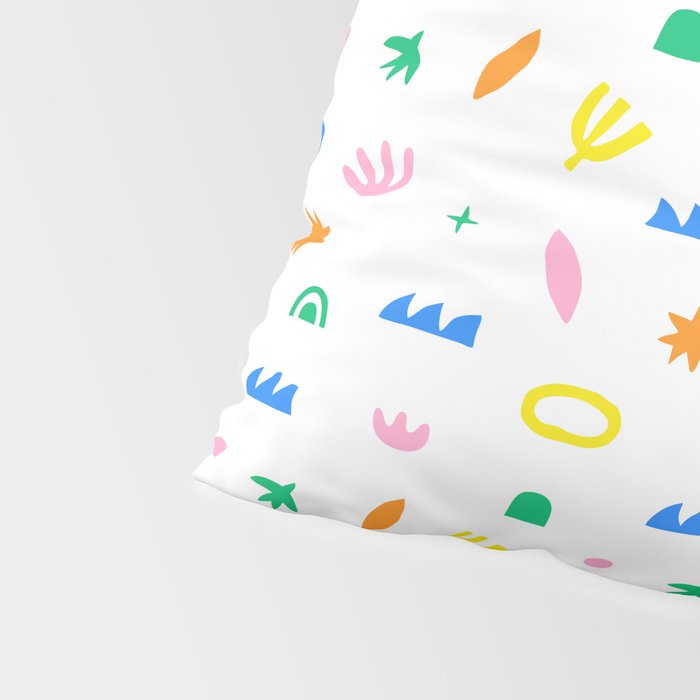 Colorful abstract organic shape art pattern Pillow Sham Gallery Image 4