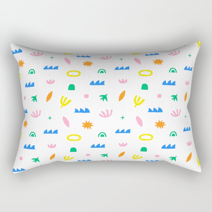 Colorful abstract organic shape art pattern Rectangular Pillow Gallery Image 2