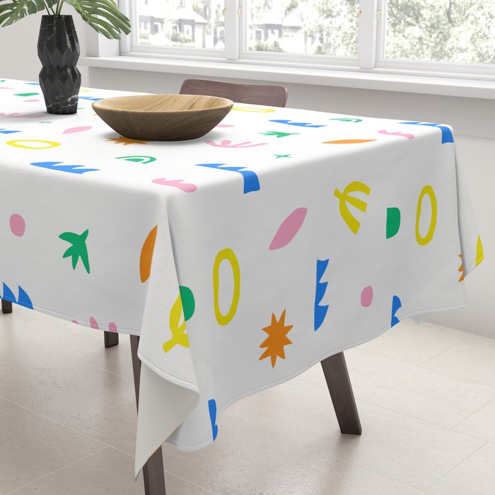 Colorful abstract organic shape art pattern Tablecloth Gallery Image 3