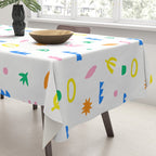 Colorful abstract organic shape art pattern Tablecloth Gallery Image 3