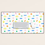 Colorful abstract organic shape art pattern Desk Mat Gallery Image 1