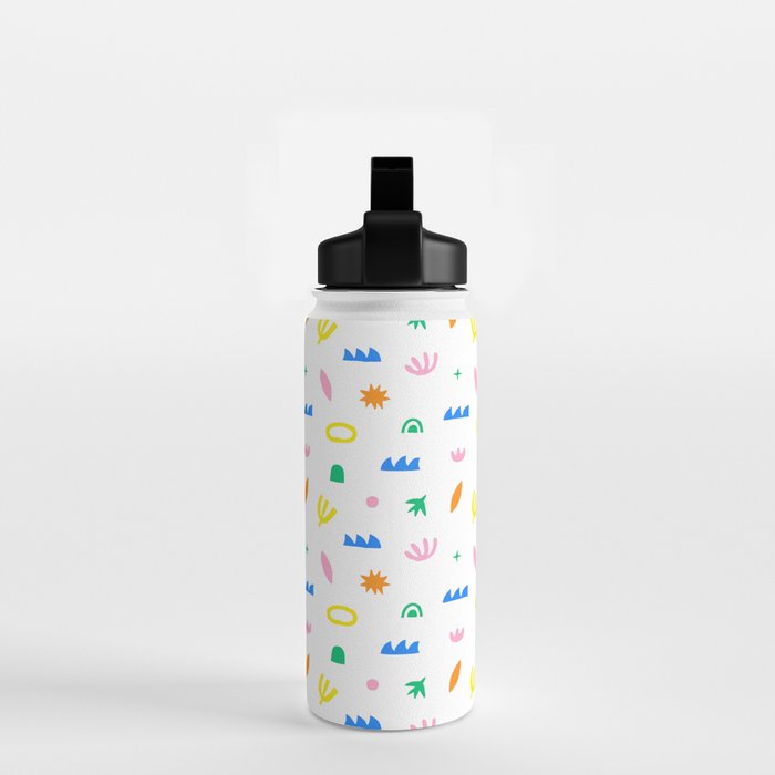 Colorful abstract organic shape art pattern Water Bottle Gallery Image 2