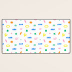 Colorful abstract organic shape art pattern Desk Mat Gallery Image 3