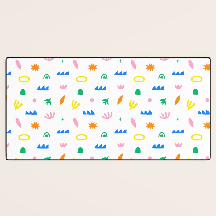 Colorful abstract organic shape art pattern Desk Mat Gallery Image 3