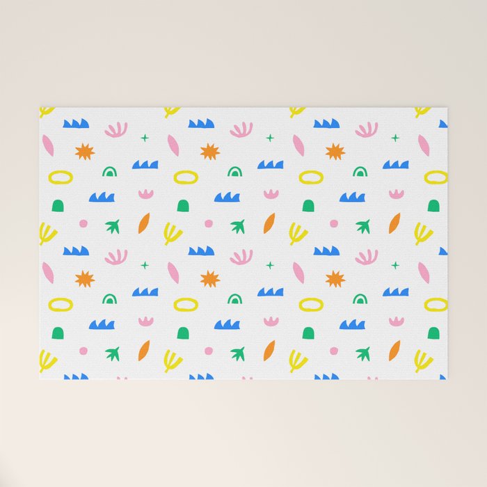Colorful abstract organic shape art pattern Welcome Mat Gallery Image 1
