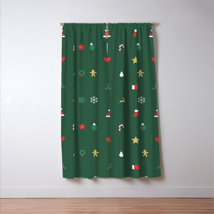 Geometric christmas decoration pattern Window Curtain Gallery Image 3