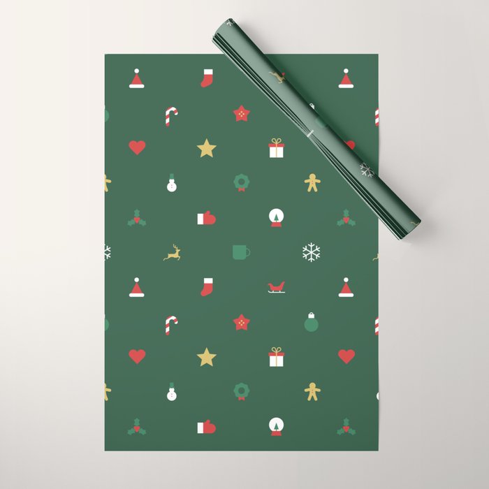 Geometric christmas decoration pattern Wrapping Paper Gallery Image 1