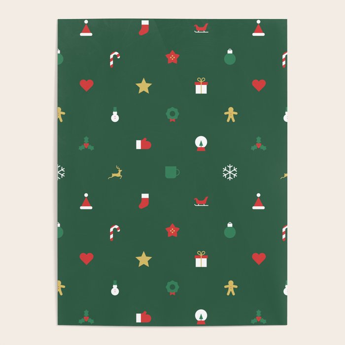 Geometric christmas decoration pattern Poster Gallery Image 4