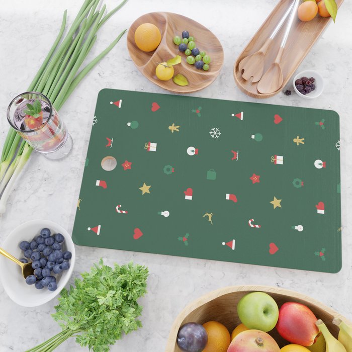 Geometric christmas decoration pattern Cutting Board Gallery Image 2