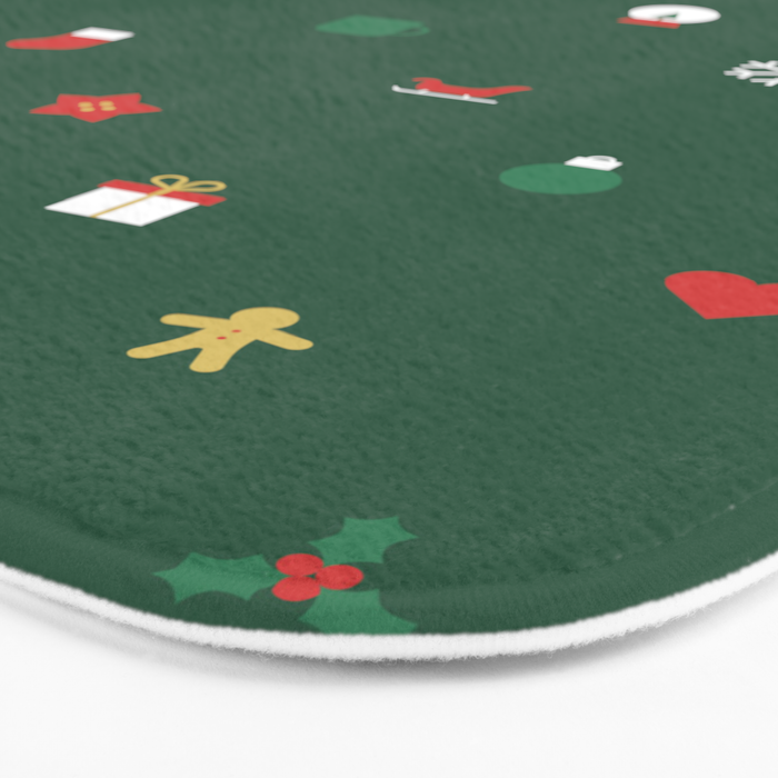 Geometric christmas decoration pattern Bath Mat Gallery Image 3